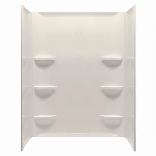 Lyons Elite 54" x 30" x 69" Fiberglass Mobile Home Shower Wall Surround - 3 Piece - Almond