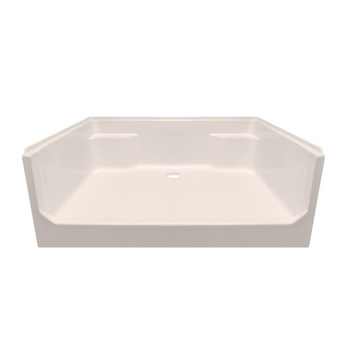 Lyons Industries Lyons Elite 54" x 42" x 19" Fiberglass Mobile Home Center Drain Garden Shower Base - Almond 