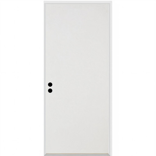 32" x 72" Flush Primed Fiberglass Prehung Inswing House Type Exterior Door