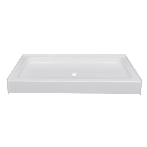 Watershed 60" x 42" Fiberglass Shower Pan - Center Drain - White