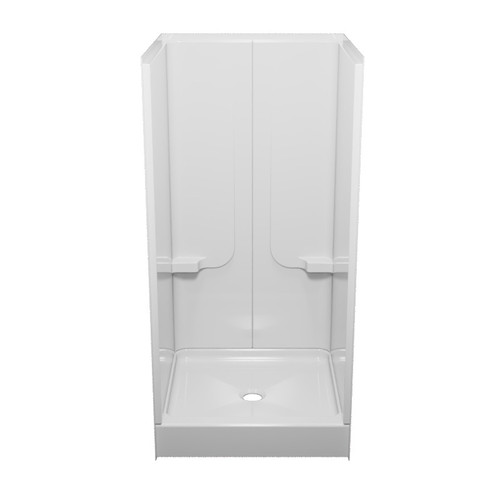 Watershed 32" x 32" Center Drain Fiberglass Shower Replacement Kit - White