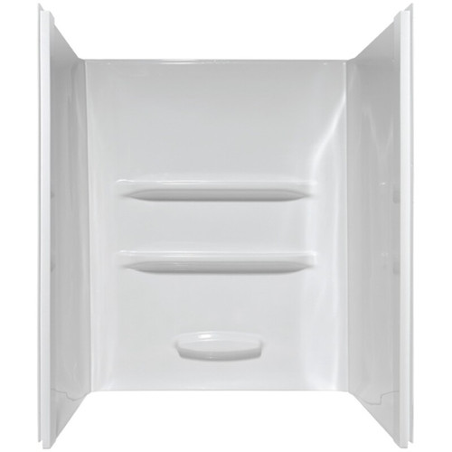 Lyons Elite 60" x 30" x 69" Fiberglass Mobile Home Shower Wall Surround - 3 Piece - White