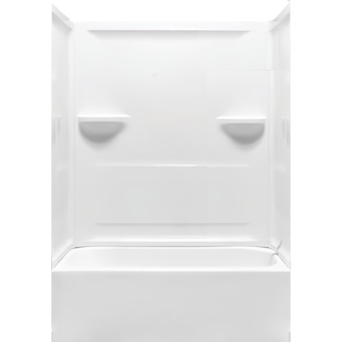 Lyons Elite 60" x 30" Fiberglass Bathtub Replacement Kit with 59" Triumph Bathtub Wall Surround - White