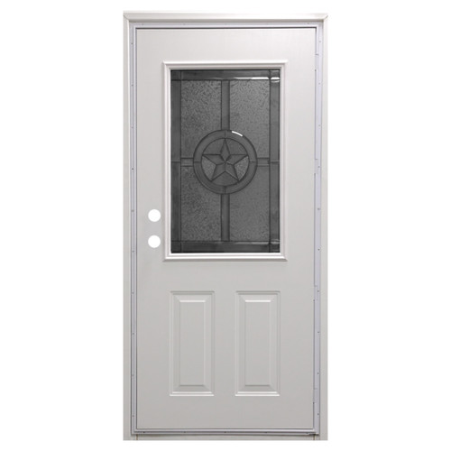34" x 76" 6-Panel Outswing Steel Door - Texas Star Window