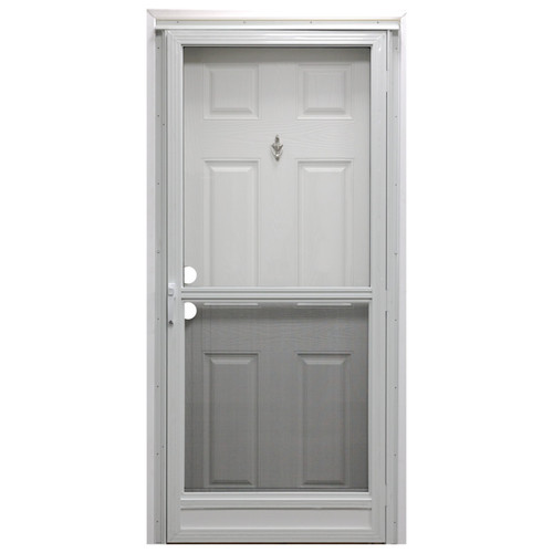 34" x 80" 6-Panel Fiberglass Combo Door - Knocker Viewer