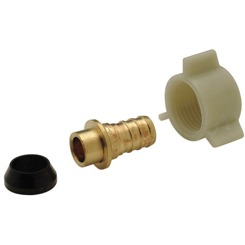 Crown Industries Brass PEX Crimp FNPT Swivel Adapter with Plastic Nut