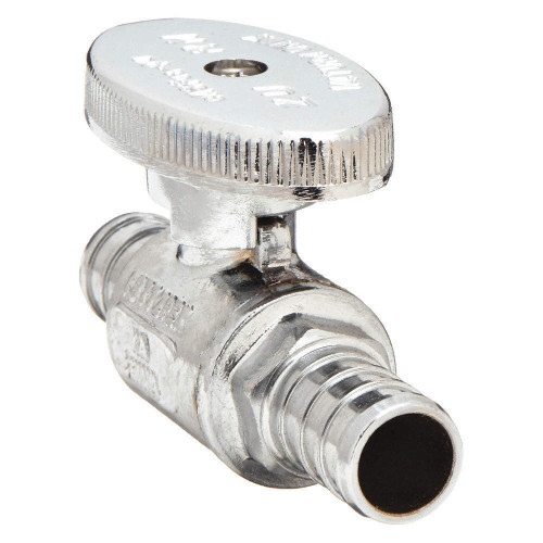 Crown Industries 1/2 x 1/2 Chrome PEX Straight Stop Valve