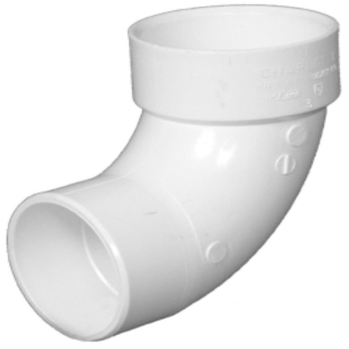 Lesso 3" PVC DWV 90 Degree Slip x Hub Street Elbow
