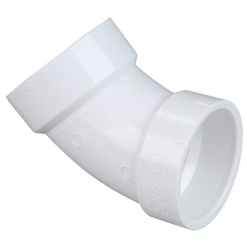 Lesso 3" PVC DWV 45 Degree Hub x Hub Elbow