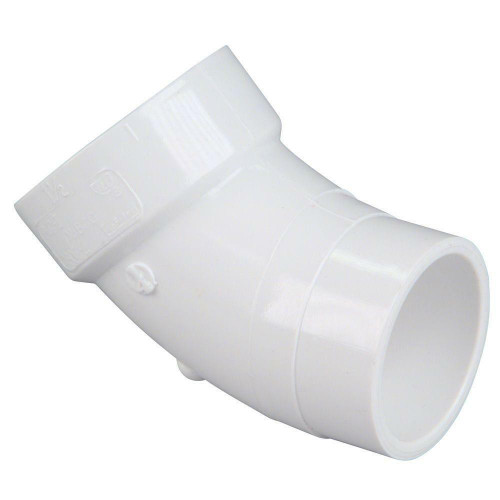 Lesso 3" PVC DWV 45 Degree Slip x Hub Street Elbow