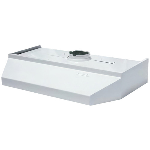 42" Range Hood with Round Vertical Vent - White