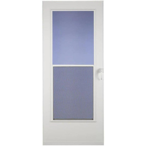 Larson 36" x 74" Mid-View Wood-Core Storm Door - White 