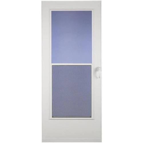 34" x 78" Mid-View Wood-Core Storm Door - White