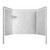  Flexstone Elite 54" x 27" x 60" Composite Mobile Home Bathtub Wall Surround - 3 Piece - Frost (Carrera Marble) 