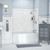 Flexstone Elite 54" x 27" x 60" Composite Mobile Home Bathtub Wall Surround - 3 Piece - Frost (Carrera Marble)