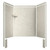  Flexstone Elite 54" x 27" x 80" Composite Mobile Home Shower Wall Surround - 3 Piece - Calabria (Travertine) 
