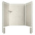 Flexstone Elite 54" x 27" x 80" Composite Mobile Home Shower Wall Surround - 3 Piece - Calabria (Travertine)