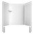 Flexstone 60 x 36 x 80 Flexstone Royale Trim-to-Fit Tub and Shower Wall Surround Kit - White