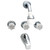 3-Knob Tub and Shower Combo Faucet - 8" - Brass Stem and Bonnet - Brass Underbody