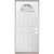 38" x 78" Sunburst Primed Fiberglass Prehung Inswing House Type Exterior Door