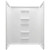 Lyons Linear 60" x 30" x 74" Fiberglass Mobile Home Shower Wall Surround - 3 Piece - White