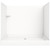 Lyons Elite 54" x 27" White Fiberglass Shower Pan with 80" White Flexstone Wall Surround Replacement Kit