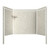Lyons Victory 54" x 27" x 16" Fiberglass Bathtub Kit - Almond with 60" Flexstone Wall Surround - Calabria
