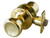 Reversible Passage Door Knob Set with 6-Way Latch - Brass