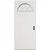 Plastpro 34" x 76" Flush Sunburst Primed Fiberglass Prehung Inswing House Type Exterior Door 