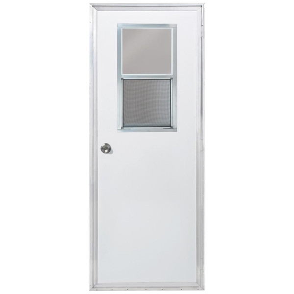 Dexter 30" x 78" Mobile Home Outswing Door with Vertical Sliding Window 