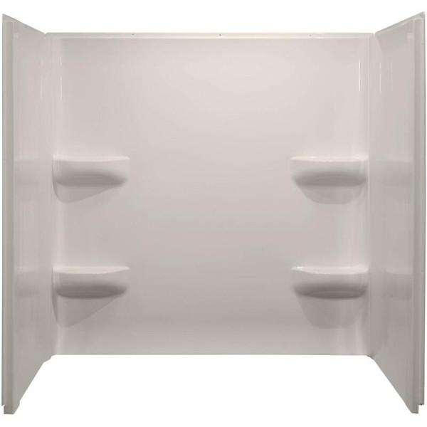 Lyons Elite 54" x 27" x 59" Fiberglass Mobile Home Bathtub Wall Surround - 3 Piece - Almond