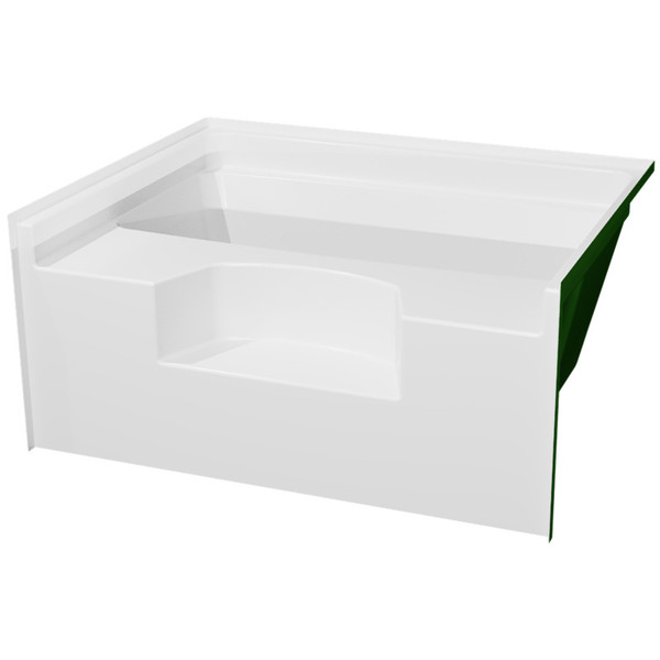 Watershed 41" x 54" x 25" Fiberglass Mobile Home Garden Tub - White