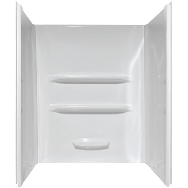 Lyons Elite 60" x 30" x 69" Fiberglass Mobile Home Shower Wall Surround - 3 Piece - White