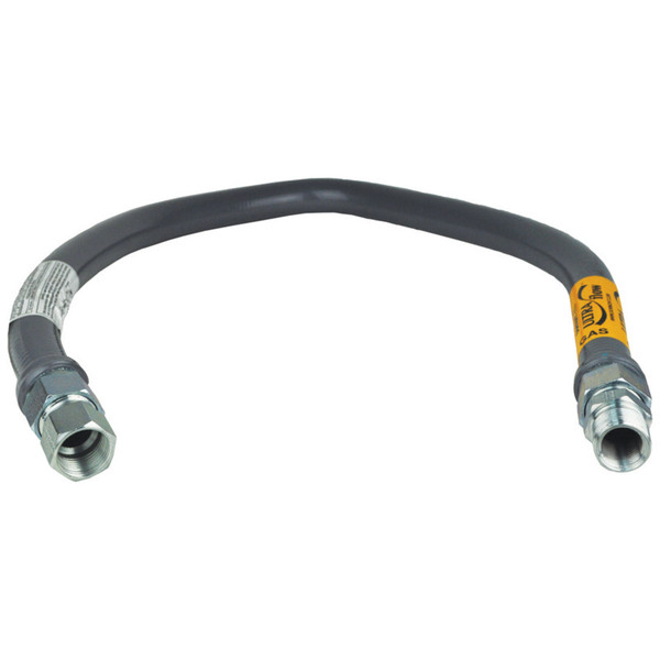 PVC Coated Stainless Steel Gas Connector - 3/4" FIP x 3/4" MIP - (1" O.D.)