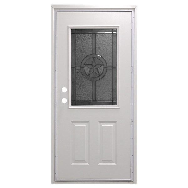 36" x 76" 6-Panel Outswing Steel Door - Texas Star Window