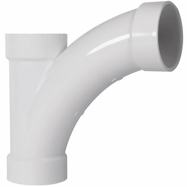 Lesso 3" PVC DWV 1/8 Bend Hub x Hub Combination Wye