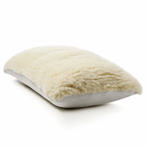 Merino wool pillow cover (M129D) on a pillow, white background