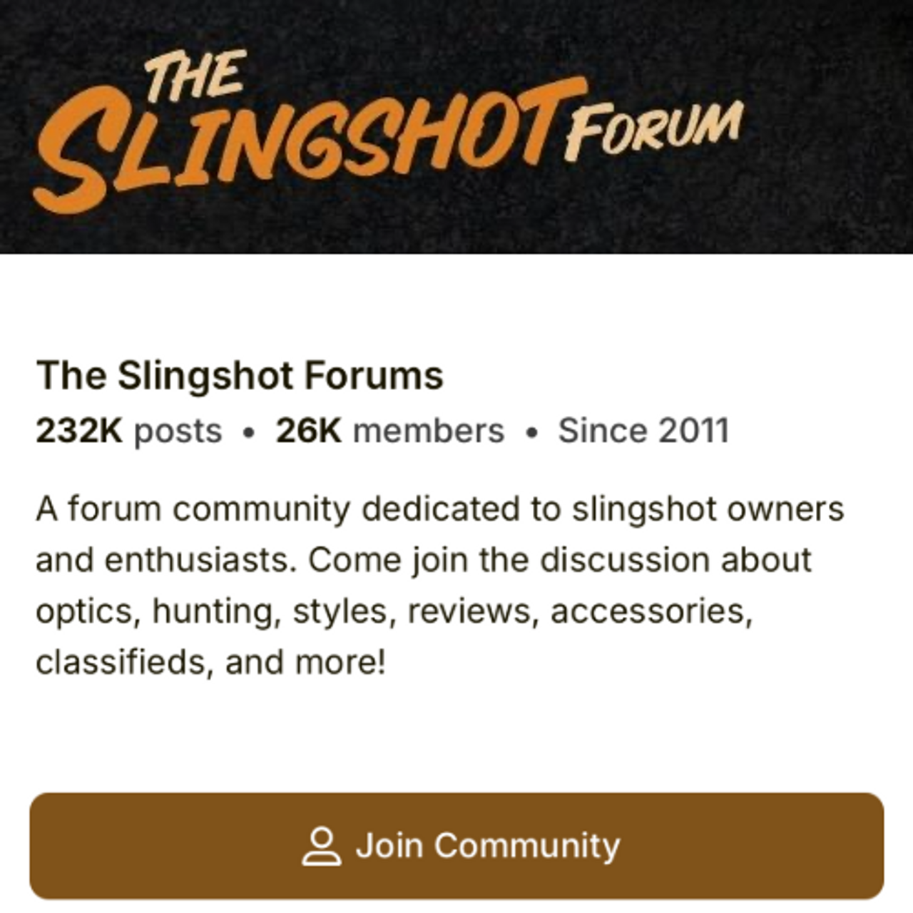 THE Slingshot Forum