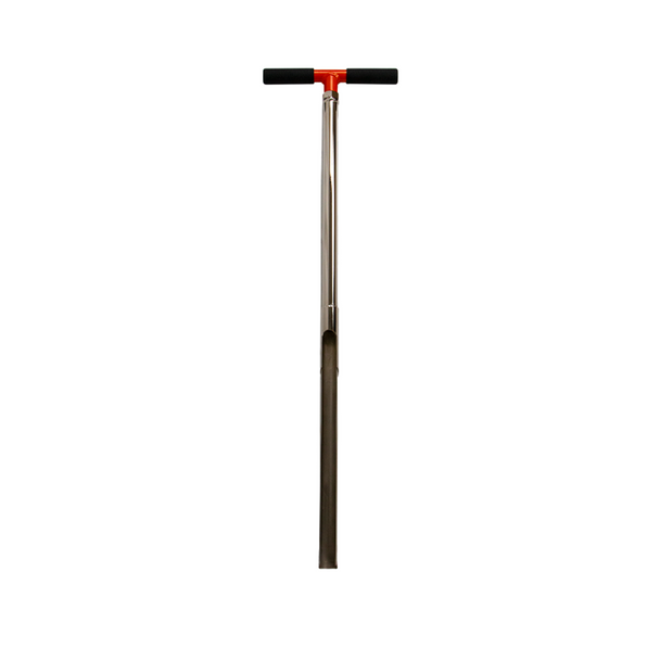 1-1/8" X 33" Plated Reinforced Open End Soil Probe w/ Handle, 5/8" Thread