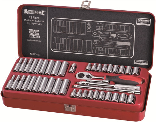 43PCE 1/4\" DRIVE METRIC/AF SOCKET SET