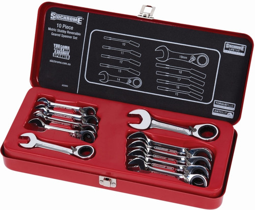 10PCE METRIC STUBBY GEARED WRENCH SET