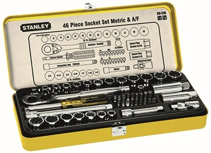46PCE 1/4\" & 3/8\" DRIVE METRIC/AF COMBINATION SOCKET SET