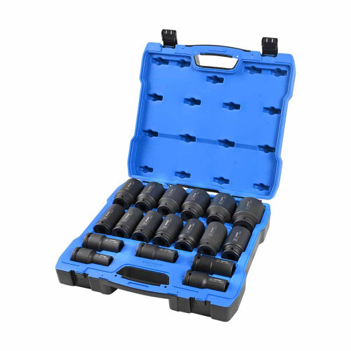 18PCE 3/4DRV METRIC DEEP IMPACT SOCKET SET