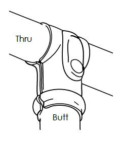 40X40MM THRU-BUTT GALV TEE