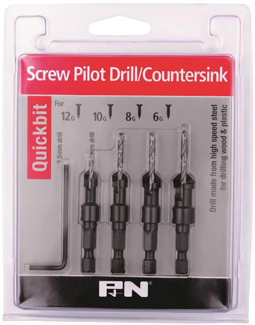 5PCE 2.4 - 3.5 CSK SCREW PILOT DRILL SET