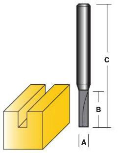STRAIGHT 4MM S/F LONG 1/4SHK ROUTER BIT