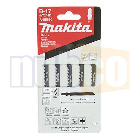 B17 70MM 6TPI WOOD & PLASTIC JIGSAW BLADES 5PK