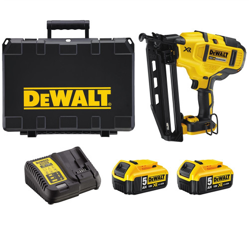 18V XR B/LESS 16G FINISH NAILER 2X5AHBAT,CHR,BOX