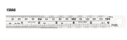 150MM MET&IMP STAINLESS STEEL RULE S/SIDED