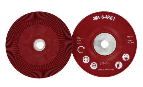 125MM HIGH PRESSURE FIBRE DISC BACK UP PAD RIBBED RED